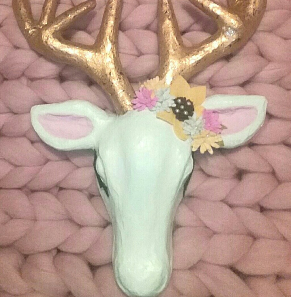 Deer head mache and chunky merino set